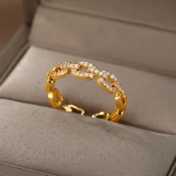 Anel Correntes Zircônia e Aço Inox - Imagem 5
