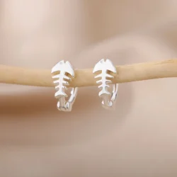 Brincos Ossos de Peixe Aço Inoxidável - Imagem 4