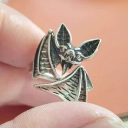 Anel 925 Prata Esterlina Morcego Aberto - Imagem 3