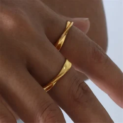 Anel Torcido Fino de 3 mm Aço Inoxidável