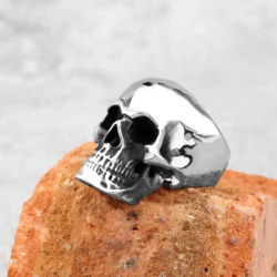 Anel Aço Inoxidável Gótico Caveira Punk - Imagem 4